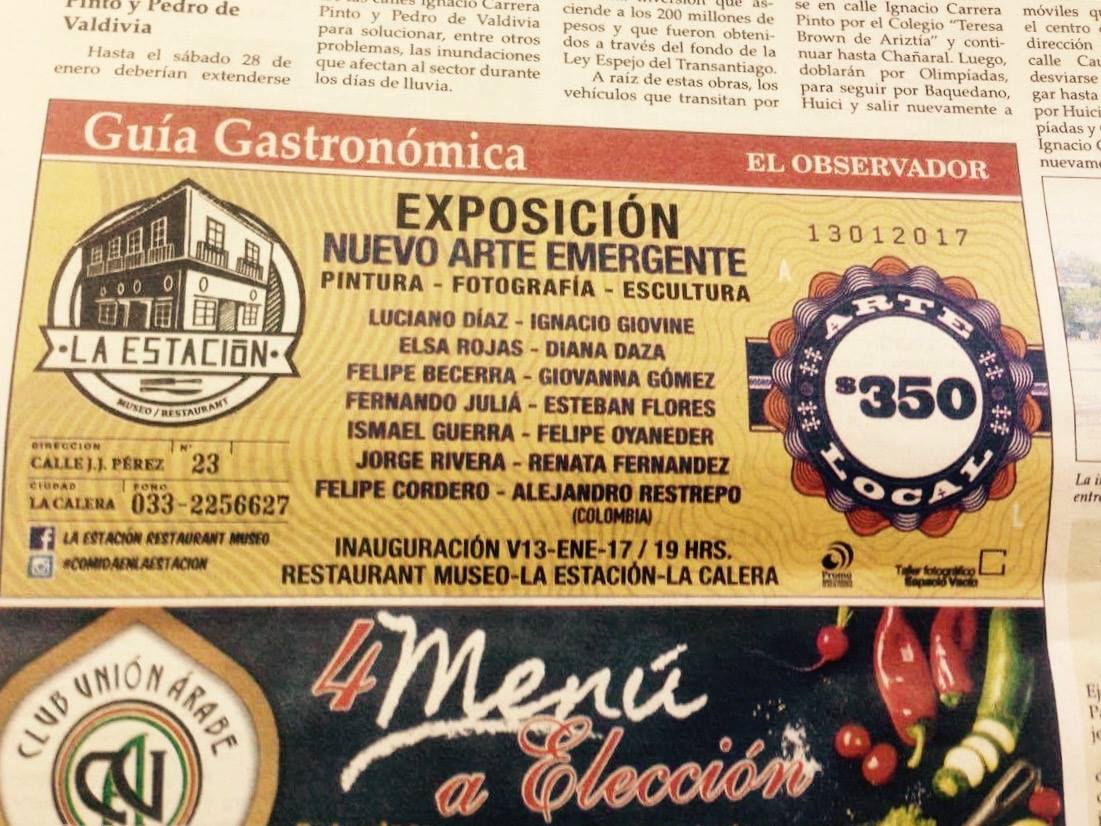 Publicidad sobre la exposición en un periódico